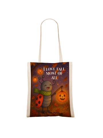 Mr. & Mrs. Panda Shopping Tasche Smörle Laterne Design mit Spruch in Weiß