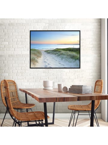 WALLARENA Bild mit Rahmen Strand in Blau