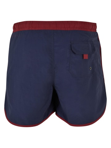 Urban Classics Badeshorts in burgundy/midnightnavy