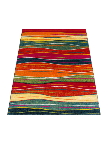 KADIMA DESIGN Teppich Kurzflor Wellen Wohnzimmer in Mehrfarbig