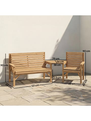 Outsunny Gartenstühle,121cm x 65cm x 90cm,natur