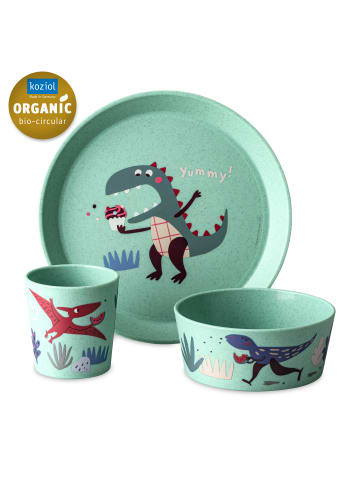 koziol CONNECT REX - Kleiner Teller + Schale + Becher in organic sage green