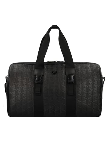 Lacoste Nomogramme Weekender Reisetasche Leder 50 cm in noir