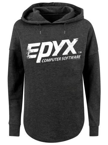 F4NT4STIC Oversized Hoodie Retro Gaming EPYX Logo in charcoal