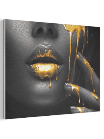 OnlyWow Akustibild Gesicht gold schwarz