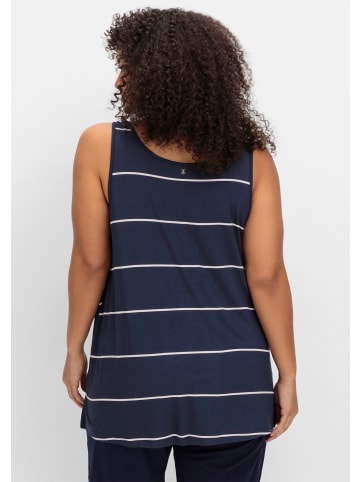 sheego Tanktop in tiefblau-gestreift