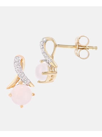 Diamant L'éternel Ohrringe aus 375 Gelbgold mit 0.04 Karat Diamant mit Opal