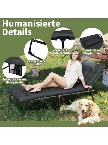 COSTWAY Sonnenliege klappbar in Schwarz