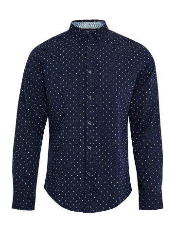 Threadbare Hemd THB Shirt L/Slv Trim in Navy
