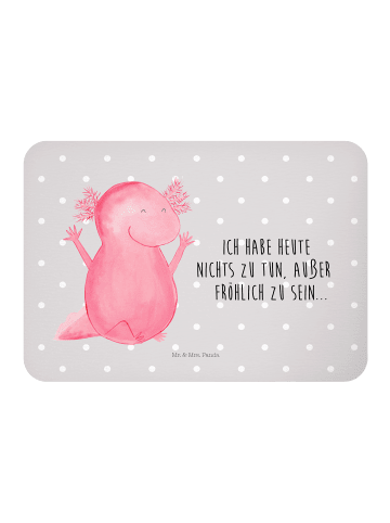 Mr. & Mrs. Panda magnet für kühlschrank Axolotl Hurra mit Spruch in Grau Pastell