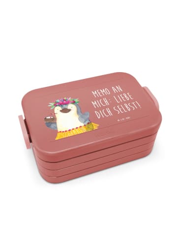 Mr. & Mrs. Panda Snackbox Pinguin Kokosnuss Motiv mit Spruch in Rot Pastell