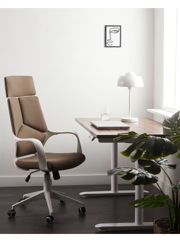 Beliani Bürostuhl DELIGHT in Braun/Weiß - (W) 64 x (H) 116 x (L) 64 cm