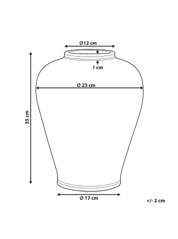 Beliani Blumenvase GIRONA in Weiß/Blau - (W) 23 x (H) 35 x (L) 23 cm