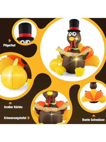 COSTWAY 150 cm Thanksgiving Deko aufblasbar in Bunt