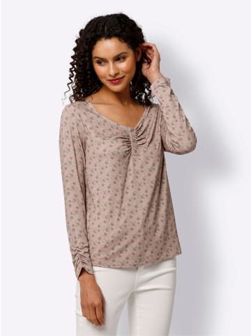 Heine Langarmshirt in sesam-altrosa-bedruckt