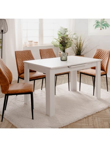CALICOSY Tisch BIRMINGHAM in Weiß - (W) 125 x (H) 75 x (L) 80 cm