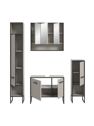 ebuy24 Badmöbelset Bagno (4-teilig) Grau 170 x 36 cm
