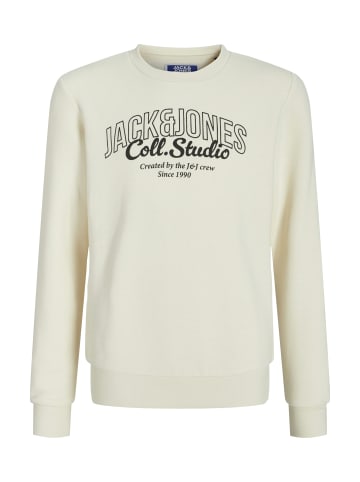 JACK & JONES Junior Sweatshirt 'JJMAKOTO' in weiß