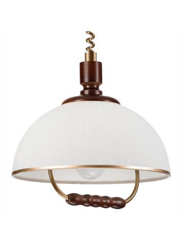 Licht-Erlebnisse Pendelleuchte Ø 30 x (T)64 cm in Bronze Weiß Haselnuss
