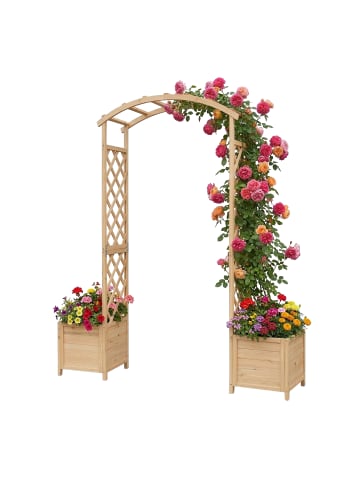 relaxdays Rosenbogen in Natur - (B)180 x (H)206 x (T)40 cm