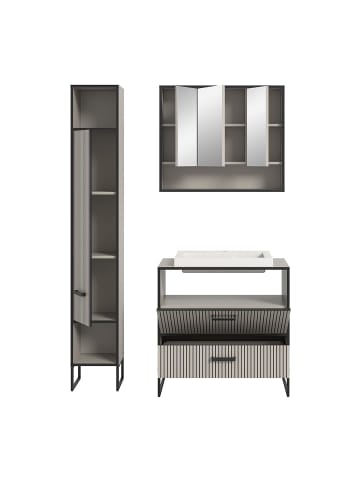 ebuy24 Badmöbelset Bagno (3-teilig) Grau 125 x 48 cm