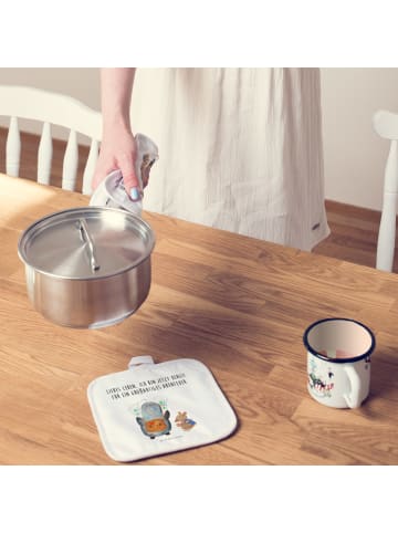 Mr. & Mrs. Panda Topflappen Pinguin & Maus Wanderer mit Spruch in Weiß