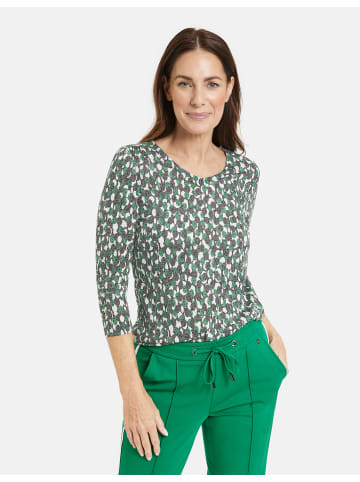 Gerry Weber T-Shirt 3/4 Arm in Vibrant Green/Navy Dots