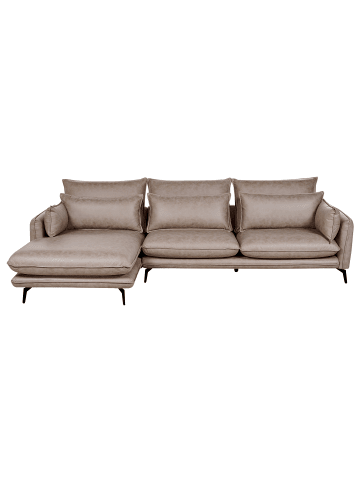Beliani Ecksofa GALLO in Braun/Schwarz - (W) 280 x (H) 88 x (L) 160 cm rechtsseitig