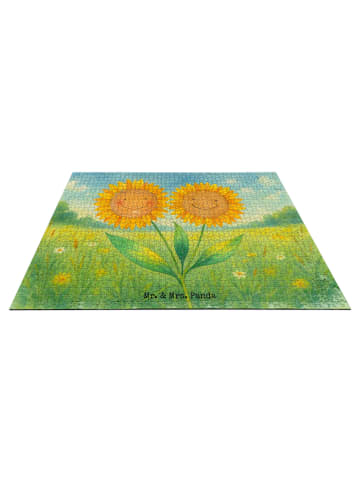Mr. & Mrs. Panda Puzzle Blume Sonnenblume Design ohne Spruch in Weiß