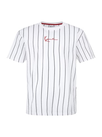 Karl Kani Small Signature Essential Pinstripe Tee in Weiß