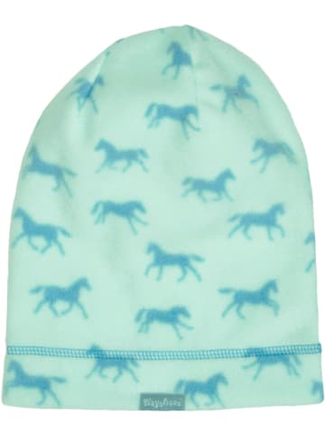 Playshoes Fleece-Beanie Pferde in Türkis