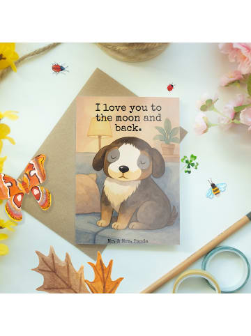 Mr. & Mrs. Panda Klappkarte Hund Entspannen Design mit Spruch in Weiß