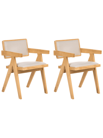 Beliani 2er-Set Esszimmerstuhl CARMODY in Braun/Beige