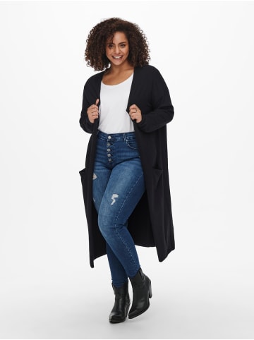 ONLY Carmakoma Lange Strick Jacke Cardigan Übergröße CARNEW in Schwarz-2