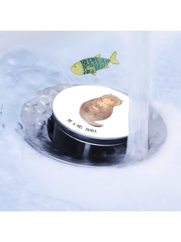 Mr. & Mrs. Panda Waschbecken Abfluss Otter Muschel ohne Spruch in Weiß