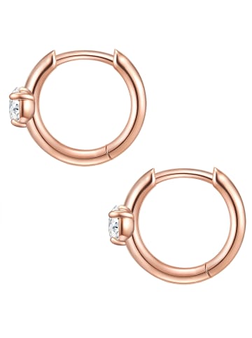 Lulu & Jane Creolen Metall-Legierung verziert mit Kristallen von Swarovski® in roségold