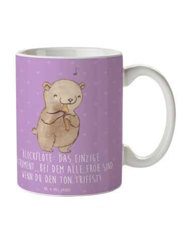 Mr. & Mrs. Panda Tasse Blockflöte Freude mit Spruch in Lavendeltraum