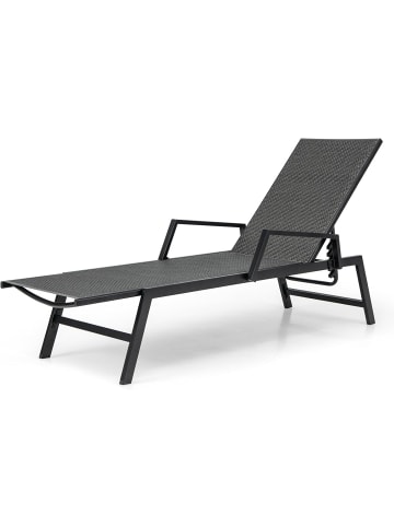 COSTWAY Sonnenliege Polyrattan in Schwarz