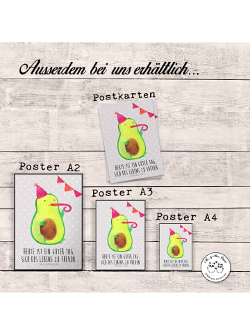 Mr. & Mrs. Panda Poster Avocado Party mit Spruch in Grau Pastell