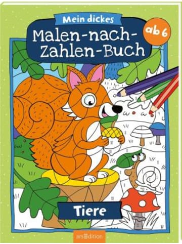 ars edition Buch - Mein dickes Malen-nach-Zahlen-Buch - Tiere