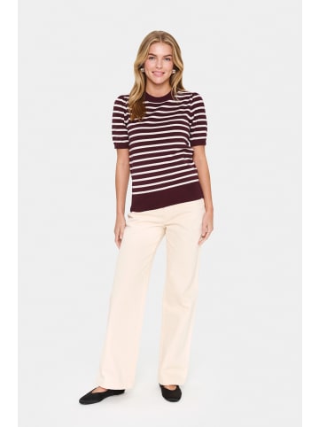 SAINT TROPEZ Strickpullover MilaSZ Gerade Passform in Decadent Chocolate Fog Stripe