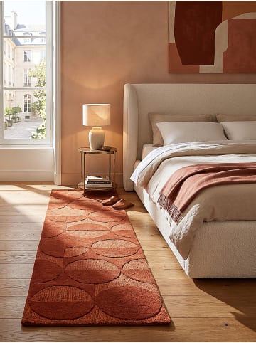 KADIMA DESIGN Teppich Wolle für Fußbodenheizung DEBEN modern Wohnzimmer Diele in Terrakotta