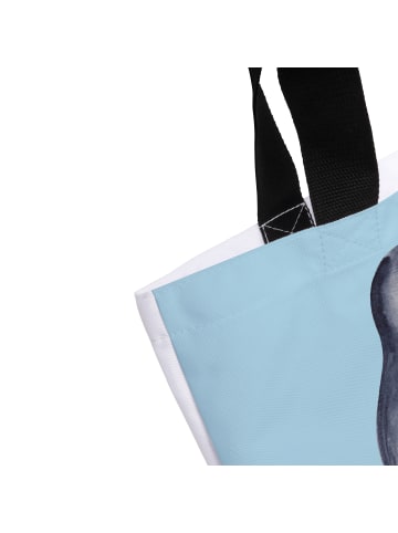 Mr. & Mrs. Panda Tote Bag Pinguin umarmen ohne Spruch in Eisblau