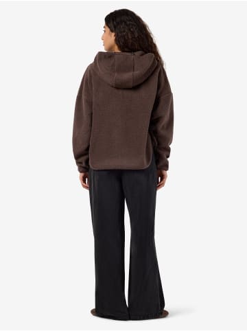 Noisy may Teddy-Hoodie mit Reißverschluss und Kapuze in Braun-2