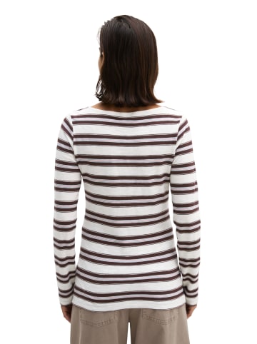 Marc O'Polo Gestreiftes Longsleeve regular in Medium Beige