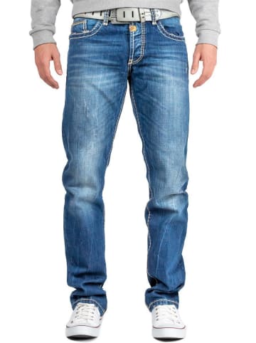 Cipo & Baxx Herren Regular Fit Hose Stonewashed in Blue
