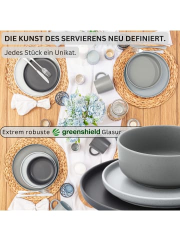 Sänger 20-tlg. Kombiservice Leeds in Grau aus Steingut