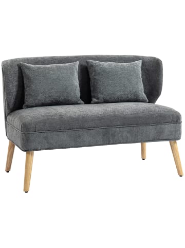 HOMCOM 2-Sitzer-Sofa-117L x 65B x 78,5H cm-Grau