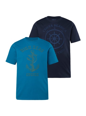 Men Plus Kurzarm T-Shirt in rauchblau