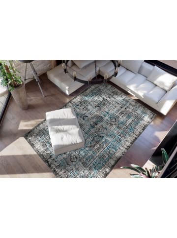 Kayoom Wohnzimmer Teppich – Kurzflorteppich Ariya 525 in blau - rechteckig
